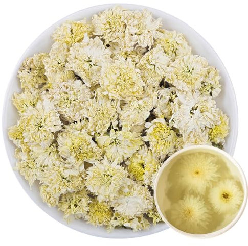 100% Gongju Chrysanthemum 30g/1.05oz Fresh, Non GMO Loose Leaf, Natural Dried Flowers Herbs for Soap Making, Syrup, Drinks, Baking, DIY Beauty, Sachets & Fresh Fragrance
