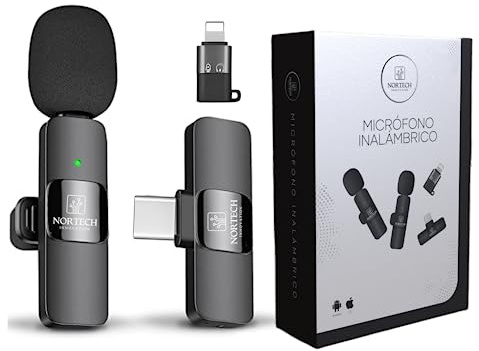 NORTECH INNOVATION® Kabelloses Mikrofon für iPhone und Android, Mikrofon für Handy, mit langer Akkulaufzeit, Wireless Microphone, Mikrofon für iPhone und Android (Einzel)