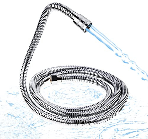 Tubo Doccia in Acciaio Inox，Flessibile Doccia Universal G1/2，Sicuro e Antideflagrante Contro le Alte Temperature,Adatto a Tutti i Soffioni Doccia (Cromo, 2M)