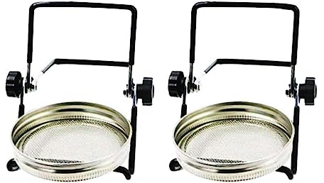 LOVIVER 2 uds Tapas de germinación de tarros Kits de germinación de tarros de germinación con 2 Accesorios de Soporte de germinación Duable para tarros de