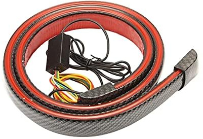 Baceyong Bande de feu arrière de voiture à LED en fibre de carbone, longueur 130 cm, bande de feu arrière de voiture flexible, aileron de queue de coffre de toit arrière