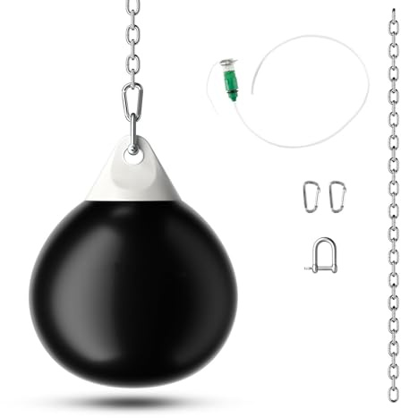 GYMAX Wasserboxsack Ø45cm, Boxing Punching Bag mit Wasser füllbar, hängendes Punchingsack, Schwerer Boxsack für Erwachsene & Jugend