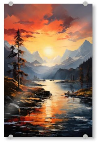 artboxONE Acrylglasbild 90x60 cm Natur Alpen Sonnenuntergang - Bild Alpen Sonnenuntergang