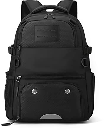 Hixingo Basketball Rucksack mit Ballnetz, Große Kapazität Drawstring Basketball-Rucksack Sport Turnbeutel Fußball Rucksack für Volleyball, Fitnessstudio, Outdoor, Reisen (49x30x20cm,Schwarz)