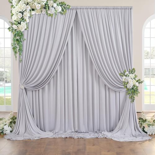 Toile de fond en polyester argenté - 3 x 3 m - Pour anniversaire, baby shower, baptême, douche nuptiale