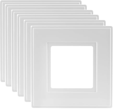 rhinocables Finger Plate Surround for Single Light Switch (White, 6) | Sleek Design: Crafted from high quality white plastic, this Finger Plate Surround seamlessly blends with any decor, adding a
