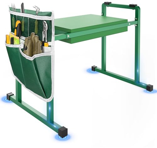 FLINTER 25,9 cm breitere Garten-Kniebank und Sitz, stabiler und sparsamer, kippsicherer Garten-Kniesitz mit Griff, robuster Gartenhocker für Senioren, Gartenjätbank, ideal für Gärtner und Eltern