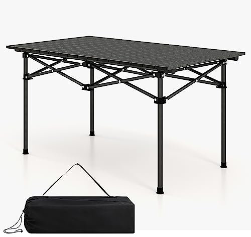 KOMFOTTEU Campingtisch Klappbar, Klapptisch tragbar mit Tragtasche, Picknicktisch aus Aluminium für 4 Personen, 95 x 55 x 50 cm, Falttisch für Camping, Picknick