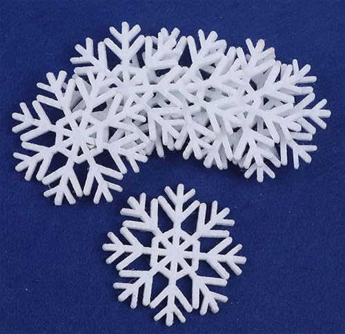 YYCRAFT 30 Filz-Schneeflocken für Weihnachtsdekorationen, Ornamente, 7,9 cm, Weiß
