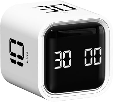 Cube Pomodoro - Temporizador inteligente de productividad de 5/10/30/60 minutos y cuenta regresiva personalizada, pausa y reanudación, temporizador visual ajustable y silencioso, temporizador de