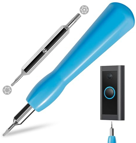 Doorbell Screwdriver Replacement - Double-Ended T6 T15 Security Screws Spare Screws for Ring Doorbell, Compatible with 2nd Generation Video Doorbell 2, Doorbell Screwdriver (Blue)