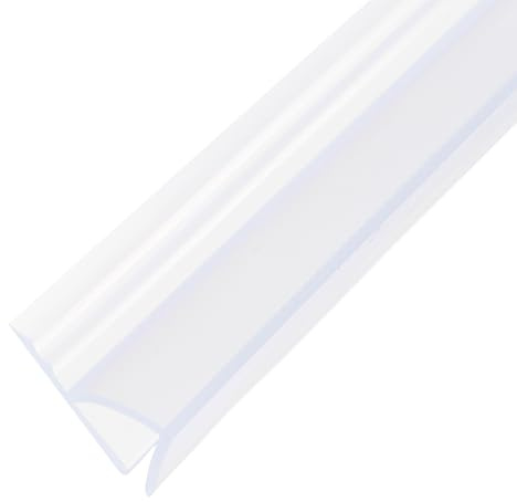 sourcing map Shower Door Side Seal, H-Type Shower Door Sweep for 1/2 Glass 130 Long Silicone Frameless Glass Door Seal Strip, Stop Shower Leaks, Clear