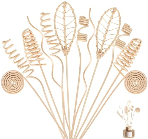 12 Stück Rattanstäbchen für Raumduft, Raumduft Reed Diffuser, Natürlich Rattan Blume Reed Duft-Diffusor-Ersatz Rattan Sticks, Aroma Stab Rattan Reed Fibre für Home Office Spa