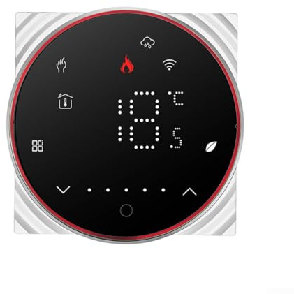 Termostato intelligente WiFi, regolatore di temperatura, controllo vocale per riscaldamento caldaia a gas acqua, programmabile 5+1+1 per Tuya (quadrato nero)