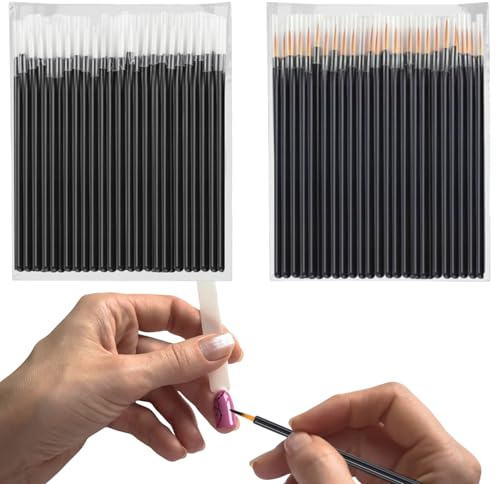 Lot de 100 pinceaux à eyeliner jetables pour les lèvres, les cils, la peinture détaillée