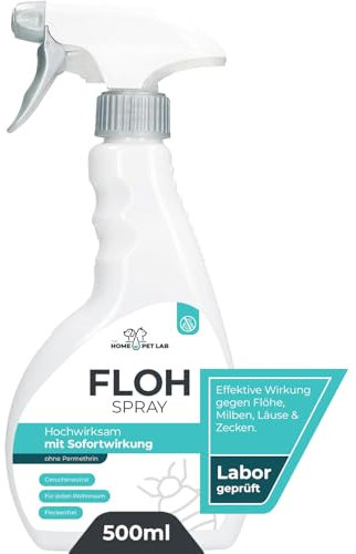 The Home Pet Lab Floh Spray für Wohnung und Möbel - Anti Flohmittel als Umgebungsspray gegen Flöhe im Haushalt bei Hunden und Katzen - 500ml Sprühflasche