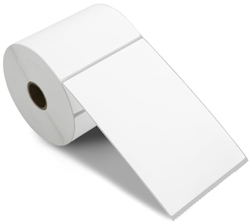 L LIKED 4 x 6 Direct Thermal Blank Permanent Adhesive Shipping Labels, 450 per roll - Compatible with Zebra 2844 ZP-450 ZP-500 ZP-505 Printer (1 roll - 450 Labels)