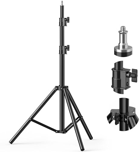 Vallkay Professional Light Stand Photography 110/9.2ft/280cm, Air Cushioned Photo Video Metal Tripod Stand for Softbox, Studio Light, Reflector, Ring Light, Heavy Duty Max Load 8kg/17.6lb, 1/4 Screw
