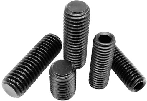 Supkancl 10/50 Stück M2 M2.5 M3 M4 M5 M6 M8 DIN913 Schwarz 12.9 Stahl Sechskant Innensechskant Flachkopf Stellschraube Madenschraube(2mm,M2 50pcs)