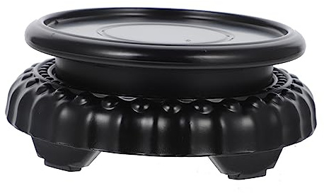 CIYODO Soporte Redondo para Macetas y Bonsáis Base Giratoria de Bambú Plástico Resistente para Exhibición Interior y Exterior de Jarrones Peceras y Adornos Decorativos