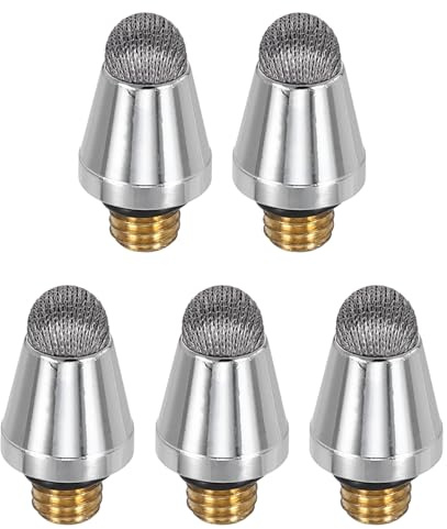 PATIKIL 5mm (0.31) Stylus Pen Fiber Tips, 5Pcs Universal Mesh Soft Conductive Replacement Tip Touch Screen Stylus Pen with External Thread, Gray