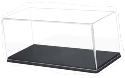 predolo Modellauto Vitrine Acryl Display Box Staubschutz Aufbewahrungsbox Sammlervitrine mit Schwarzem Sockel Transparent für Autosammler Schreibtischdeko