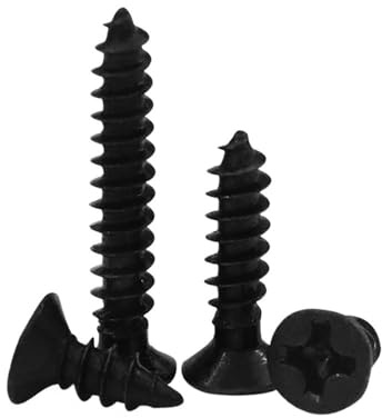 100 Stück schwarze selbstschneidende Kreuzschlitz-Senkkopfschrauben aus Kohlenstoffstahl M1 .2 .4 .5 M2 .6 M3 M4 M5(5mm x100pcs,M1.6)