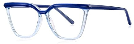 Glasögonbågar med akrylglas som motverkar blått ljus, fjäderhängda glasögon, moderiktiga glasögonbågar(Blauw)