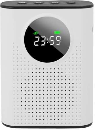 Cuifati Amplificador de Voz Inalámbrico para Profesores con Micrófono y Clip para Auriculares Bluetooth, Amplificador de Voz Portátil con Pantalla LED Mini Clip en Micrófono Altavoz