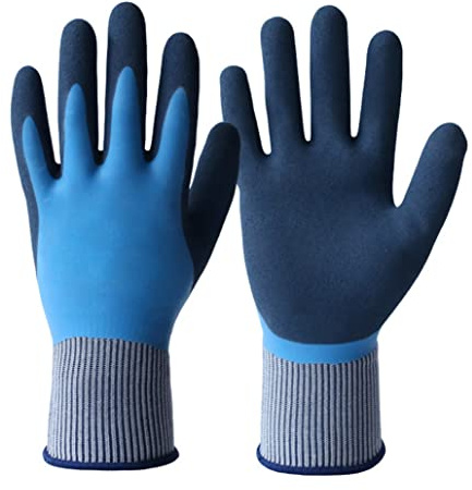 Guantes de manipulación de cactus, guantes de jardinería de látex resistente para jardín, doble revestimiento, trabajo resistente a cortes, trabajo a prueba de pinchazos para hombres, azul S para uso