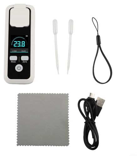 Rifrattometro digitale per Brix per test di zucchero di frutta, per misuratore di dolcezza delle bevande con design impermeabile IPX6, compensazione automatica dell'umidità del miele (JBM-10)