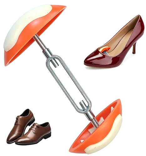 hankousi 1 estirador de zapatos ajustable, expansor de ancho para zapatos y botas de cuero (naranja)