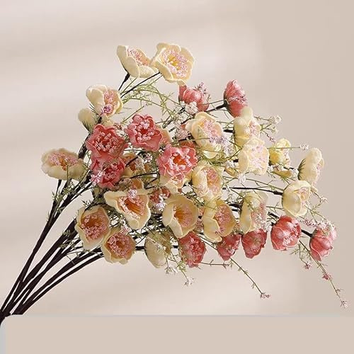 WLH Alexanders Fasci di fiori artificiali 6 pezzi di fiori di azalea artificiale for la primavera estate indoor finto stelo lungo for la decorazione domestica fiori finti