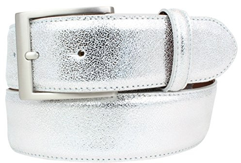 Hochwertiger Gürtel Metall-Optik Echt Leder 4 cm | Leder-Gürtel Metallic-Look 40mm | Metall-Ledergürtel