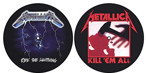 Razamataz Metallica 'Kill Em All/Ride the Lightning' Slipmat Set (Schwarz, Kunststoff, Plastik, Turntable Accessory, Slipmat Set, Plattenspieler)