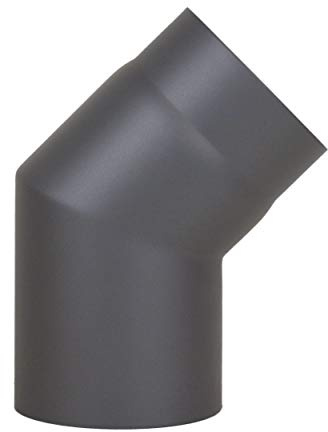 LANZZAS Ofenrohr Bogen 45° starr - im Durchmesser Ø 150 mm - Farbe: gussgrau - Rauchrohr/Knie-Bogen