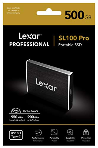 Lexar External Port SSD SL100 Pro 500GB - R 950 MB/s - W 900 MB/s
