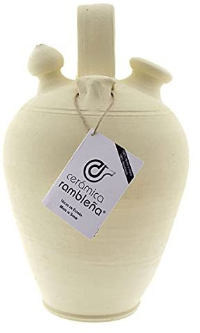 CERÁMICA RAMBLEÑA | Cruche d'argile Traditionnelle de La Rambla (Córdoba) | 100% Fait Main | 5.25 litres | Écho | Plaque Non Incluse