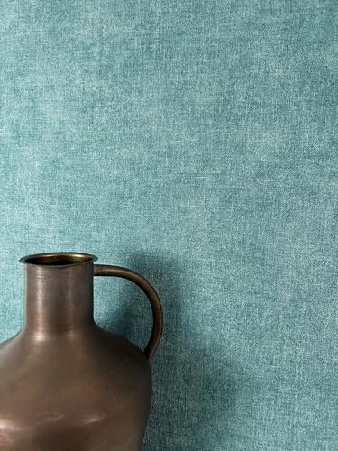 Newroom Vliestapete Blau Uni Tapete Wohnzimmer Skandinavisch | Feine Leinenstruktur, mattes Finish, kühles Petrolgrün changierend, ansatzfreier Rapport, Modern Loft Stil, Büro Flur
