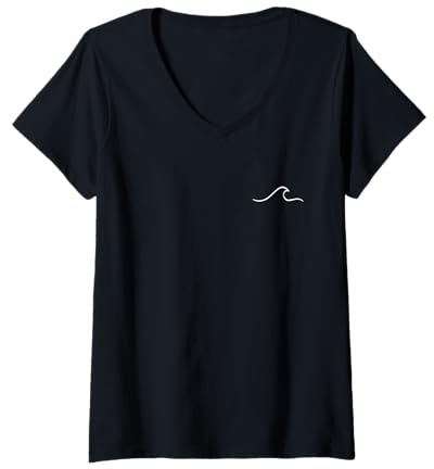 Damen Surfer Welle Surf Outfit für Surfer Boy Girl Wellenreiter T-Shirt mit V-Ausschnitt