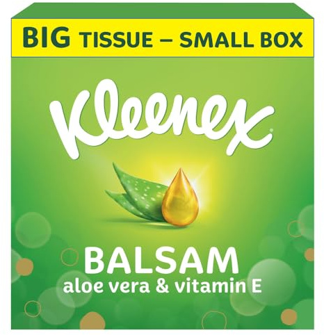 KLEENEX® Balsam Taschentücher, extra groß, weiß, 2-lagig, Aloe Vera, Kompaktbox