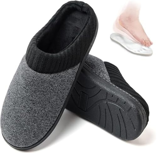 TTW Zapatillas casa hombre zapatillas de estar por casa pantuflas hombre invierno elegantes cómodas gris azul marrón 40-47 (Gris, Sistema tallas calzado EU, Adulto, Números (rango), mediano, 46, 47)
