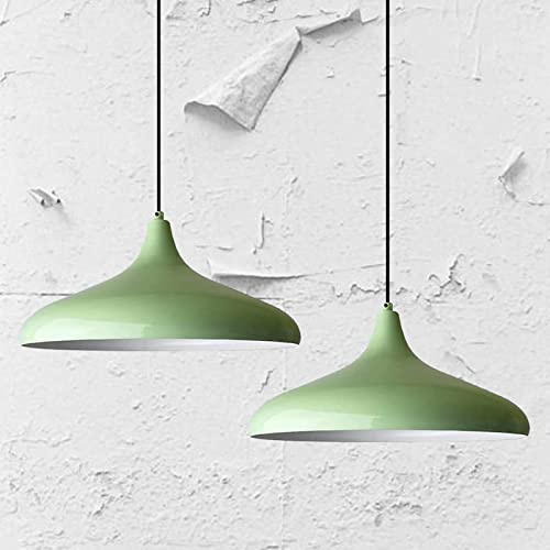 bamyum Champion Pendelleuchte Esstisch 2 Flammig Metall Ø30cm, Hängelampe Esstisch Vintage, Esstischlampe, Lampenschirm Hängelampe, Pendelleuchte Esstisch, Hängeleuchte Wohnzimmer Esszimmerlampe Minze