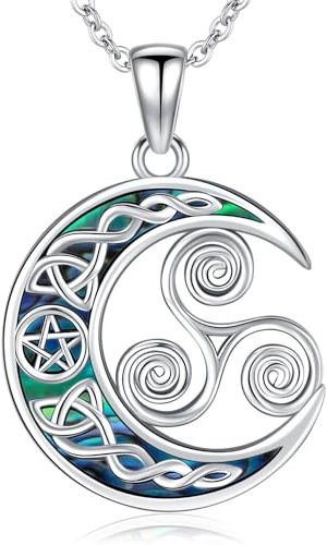 Aniu Collana Nodo Celtico Donna, Ciondolo con Nodo Celtico Argento Sterling 925, Collana con Nodo Triskele, Gioielli Nodo Celtico Regali per Donna