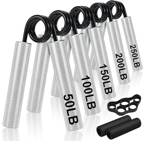 Hand Trainer, ECCOGREAT Handmuskeltrainer Grip Trainer Edelstahl als Werkstoff für mehr Griffkraft und stärken Unterarm (5pcs-Silber)