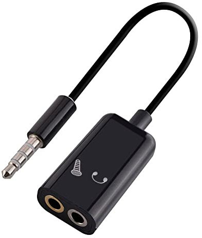 Mr. Gadget's Solutions Cable adaptador divisor de audio de 1 macho a 2 hembra, color negro