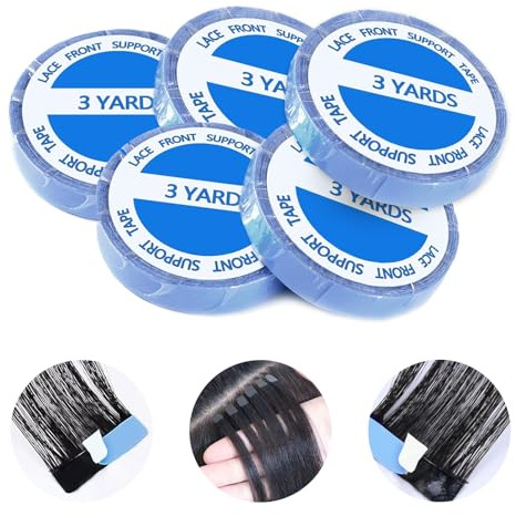 5 Rolle Tape Kleber Extensions, Wasserdicht Und Schweißfest Tapes Klebestreifen Extensions TPU-Material Tape Kleber Langanhaltendes Klebriges Tape, 0.8CM*3Yards für Tape In Hair Extensions