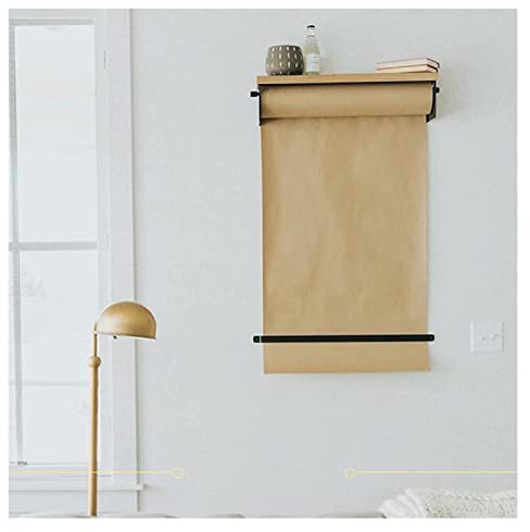 40/70/100/130 cm Notizpapierspender und -Schneider, mit Holzregal und Papierrolle, Wandmontage-Memoboard-Wanddekorspender, einfach aufzuhängen (Größe: 40 cm/15,7 Zoll breit)