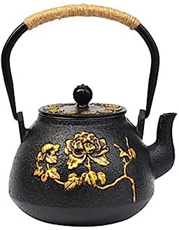 Tetera Marroqui Juego De Tetera De Hierro Fundido De 1200 Ml, Tetera De Té Tetsubin De Estilo Japonés, Tetera Fundida Para Estufa Tetera Turca
