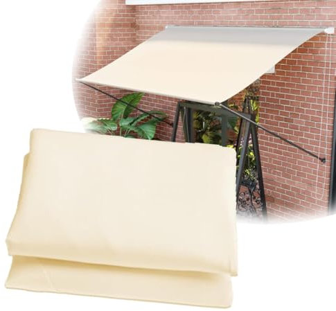 ZIUSFAC Rot Einziehbare Markisenstoff Klemmmarkise Ersatzstoff Markisentuch Markise Sonnenschutz Ersatztuch Wasserdicht Markisenbespannung UV-Schutz(Beige,350 x 150 cm)